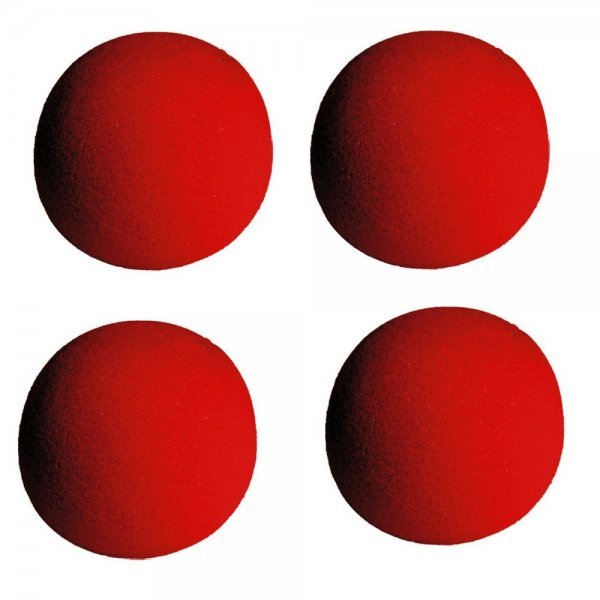 Set de 4 bolas 7.5 cm. rojas de esponja de baja densidad